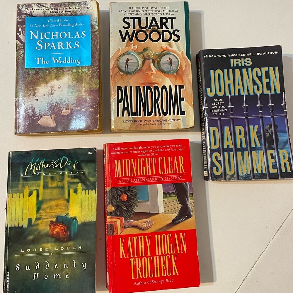 Lot of 5 Romance books, The Wedding, Palindrome, Dark Summer + Paperback